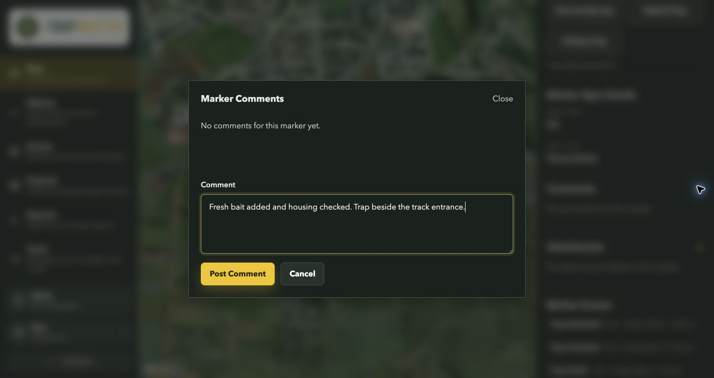Comment form ready to post