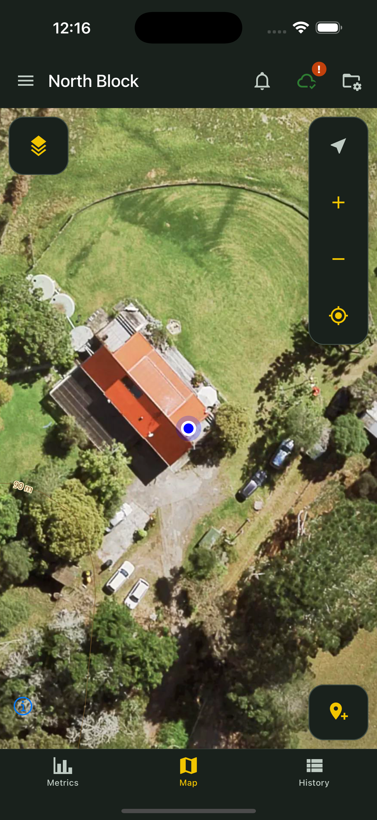 Project map at the intended trap location