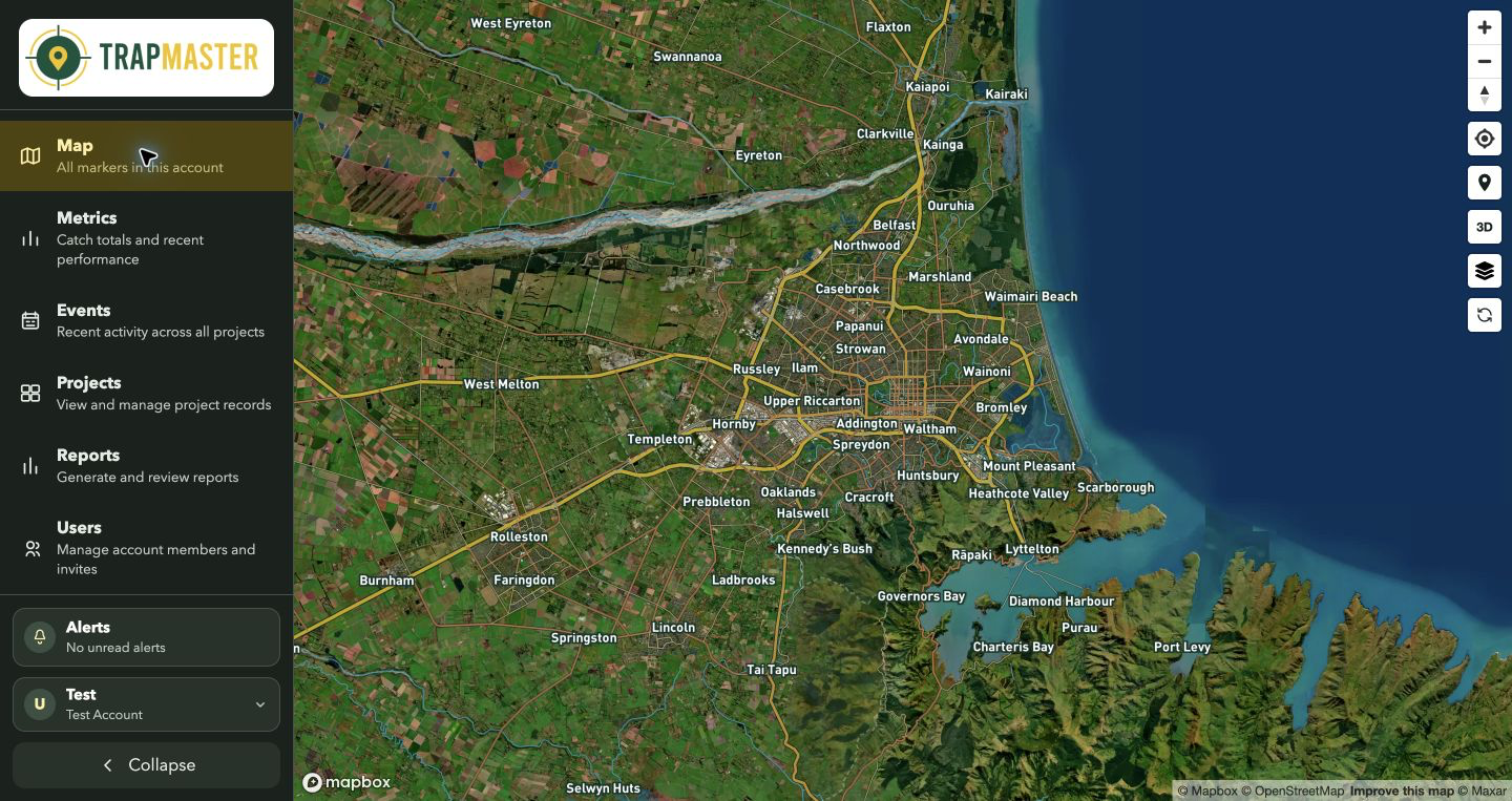 Web map and marker placement control